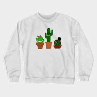 3 Fancy Kawaii Cactuses Crewneck Sweatshirt